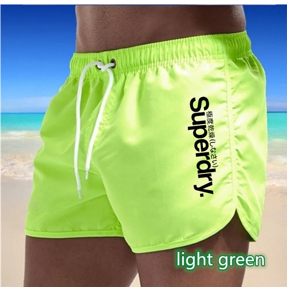 Summer Hot Selling Men's Beach Shorts Breathable Fast Drying Casual Fashionable Surfing Shorts 2024 Fitness Running Shorts