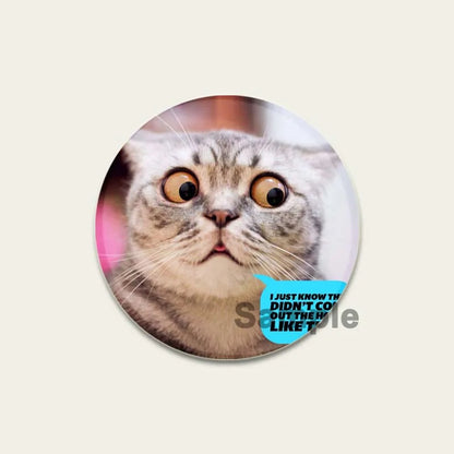 32/44/58mm Funny Cute Cat Badge Round Creative Brooches Fashion DIY Backpack Jewelry Accessory Gifts HD Print Handmade Pins