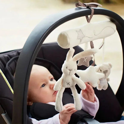 Animal Rabbit Hanging Plush Twisted Pram Toy Rattle Spiral Baby Spiral Bed Toys for Stroller Baby Rattles Mobiles Soft Pram