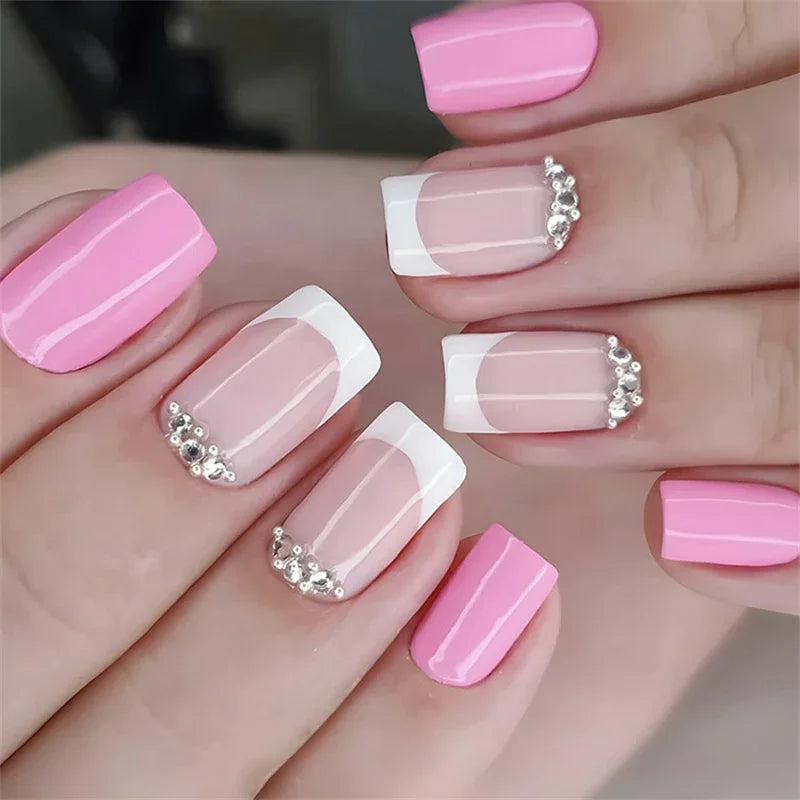 24pcs Fake nails Deals Press On Accessories Art Reusable Adhesive False Supplies Charms Products Stylist Decorated False Nails