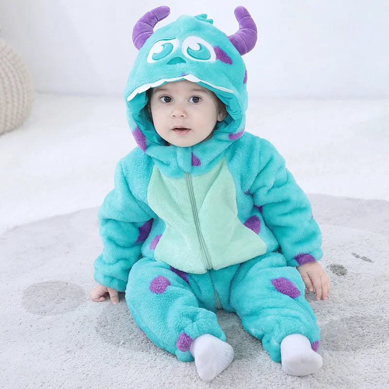 Baby Sully Romper Blue Warm Onesie Newborn Bebes Boy Girl Clothes Halloween Cow Costumes Cartoon Toddler Outfit Cute 0-3 Years