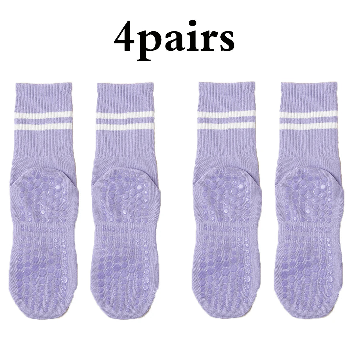 Pilates Socks with Grips for Women Yoga Socks Barre Socks Non Slip Socks of 4pairs