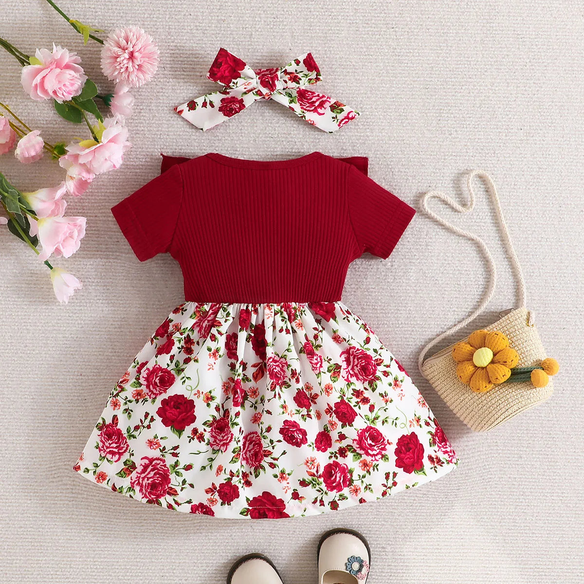 Dress Baby Girl 0-3 Years old Summer Short Sleeve Fashion Cute Floral Kids Princess Dresses For Newborn Baby Girls