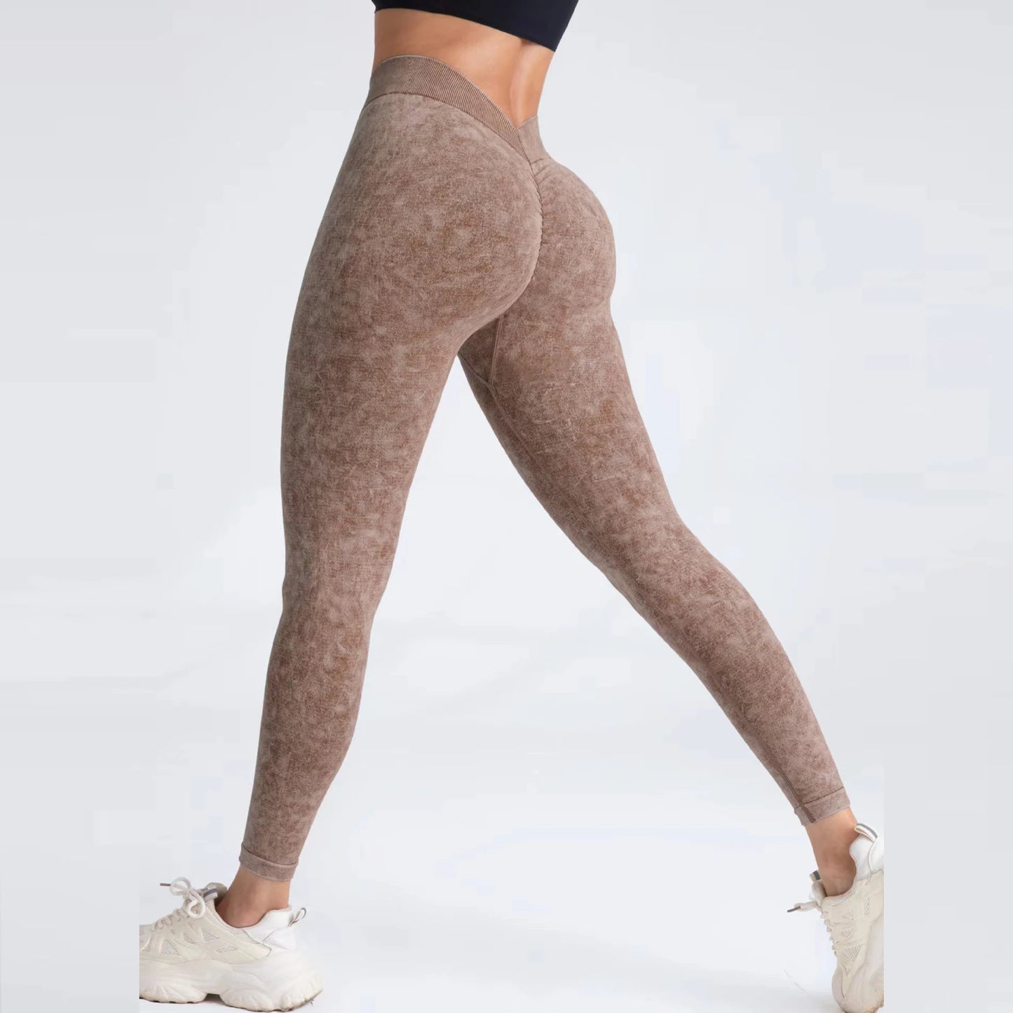 Women V Back Leggings Butt Lifting Gym Fitness Athletic Workout Leggins Outdoor Yoga Pants Sports Soft Tights Nylon