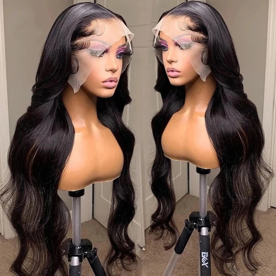 13x4 13x6 Lace Frontal Human Hair Pre Plucked Wigs Brazilian Transparent Body Wave 6X4 Glueless Lace Wig For Women Bling Hair