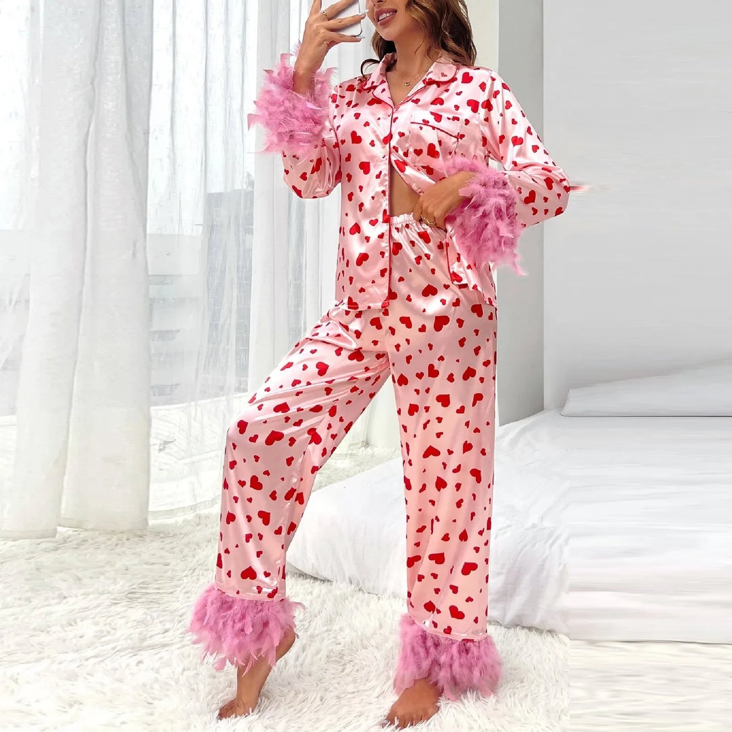 Printed Pyjama Sets For Women Soft Two Piece Loungewear Sets Sleeveless Tops Shorts Matching Pyjamas Nightwear