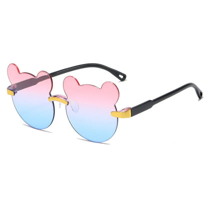 Kids Sun Sunglasses Bear Shape Children Glasses Trendy Girls Cartoon Eyeglasses Shades Driver Anti-Glare Boys Cartoon Sunglasses