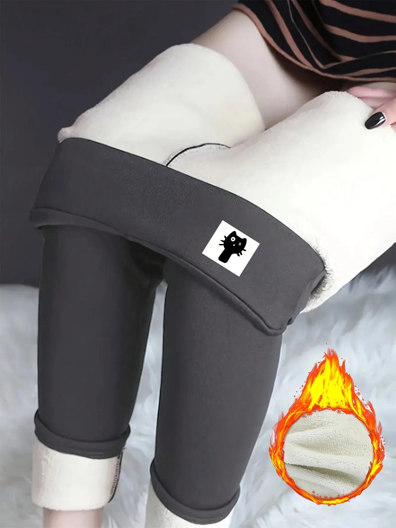 Women's Thickened Fleece Lined Smooth Panel Tights Yoga Pants - Autumn/Winter Running & Cycling Sports Pants