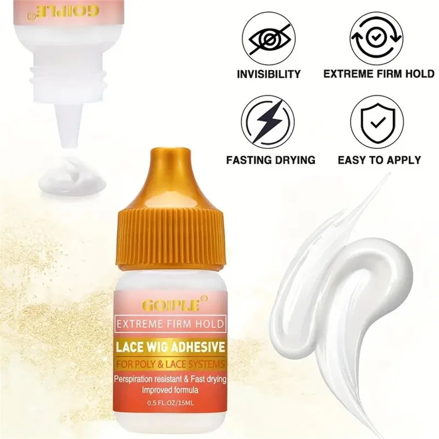GOIPLE Beginners Lace Wig Styling Products Long-Lasting Finishing Wax Stick and Edge Control Gel Wig Bonding Glue Small Size Kit