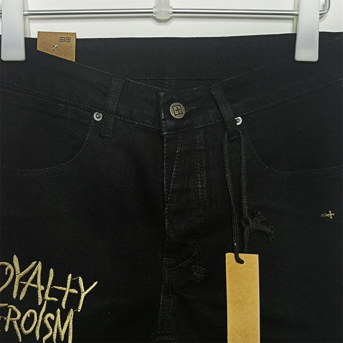 25SS New KSUBI Cross Jeans Men fashion High Street Black letter embroidery Old Patch Stretch Skinny Jeans Hip Hop Pencil Pants