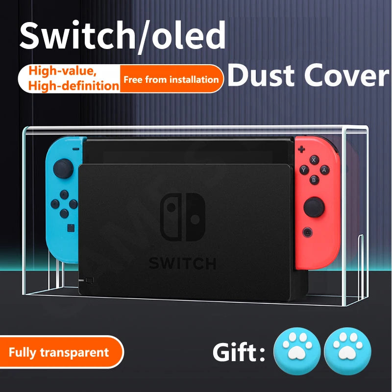 New Clear Dust Cover for Nintendo Switch Oled Protection Cover Protective Sleeve Acrylic Display Box Shell Ns Games Accessories