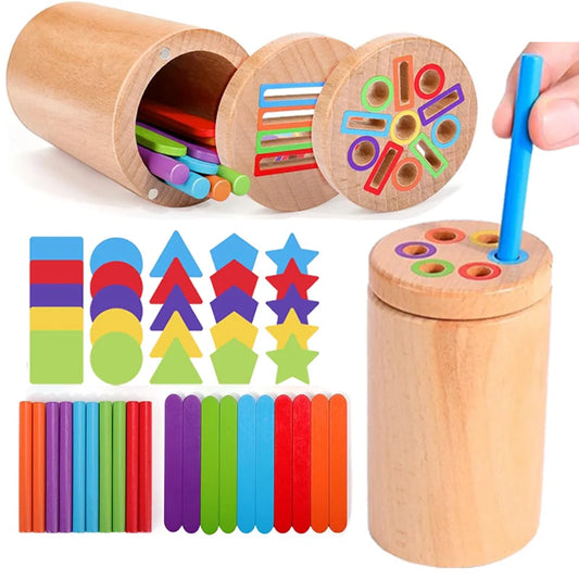 Wooden Color Sorting Matching Game Montessori Early Educational