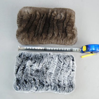 Good Elastic Rex Rabbit Fur Ring Scarves Winter Warm Women Genuine Rex Rabbit Fur Scarf Knitted Real Natural Fur Wraps Headbands