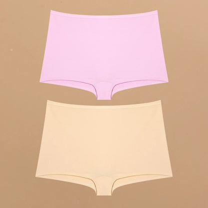 2pcs Women's Cotton Boxers Panties Female Seamless Sports Boyshorts Underwear Female Solid Soft Lingerie Safty Shorts XS-XL 2024