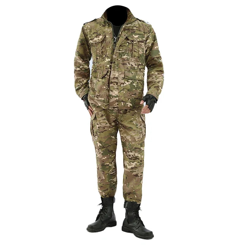 Men's Soft Tracksuit Outdoor Camouflage Suit Uniform Python Pattern Wear-resistant Overalls Labor Insurance Clothes Men Hombre