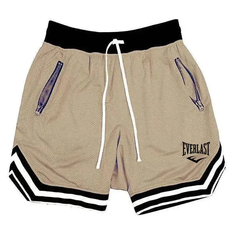 EVERLAST Fitness Sports Basketball Shorts Men's Summer Casual Loose Breathable Mesh Shorts Fashion Hip Hop Sweatpants