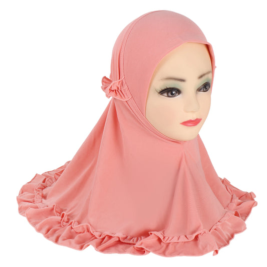 Beautiful Fit 3-6 Years Old Girls Cute Hijab Head Scarf With Crinkles Baby Muslim Shawl Turban Caps