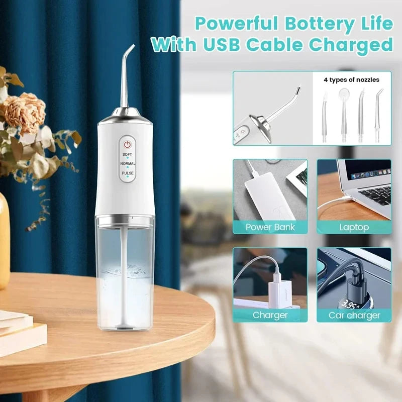 MIJIA Smart Electric Oral Irrigator Water Flosser 4 Jets 3 Modes USB Charging Water Jet Irrigator Dental Teeth Cleaner