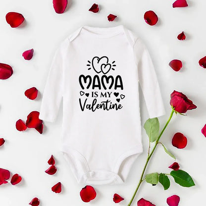 Mommy Daddy Is My Valentine Baby Romper New Born Bodysuit Boys Girls Long Sleeve Clothes Infant Badysuit Baby Valentine Gifts