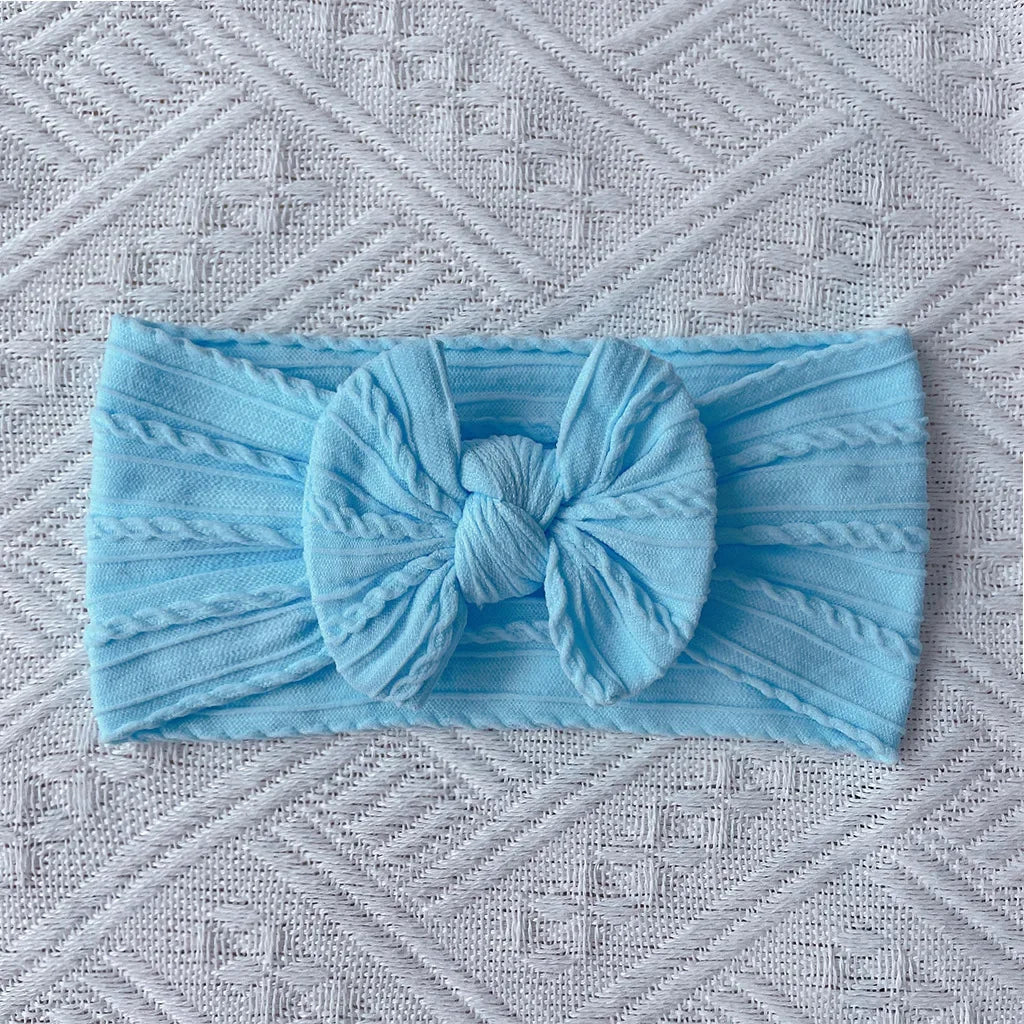1Pcs Newborn Baby Headband For Girls Elastic Knit Children Turban Baby Bows Soft Nylon Kids Head-wear Hair Accessories 18 Colors