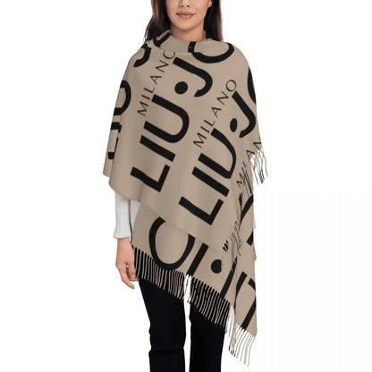 Liu Jo Scarf for Womens Winter Fall Shawl Wrap Luxury Brand Italian Long Shawl Scarf for Daily Wear