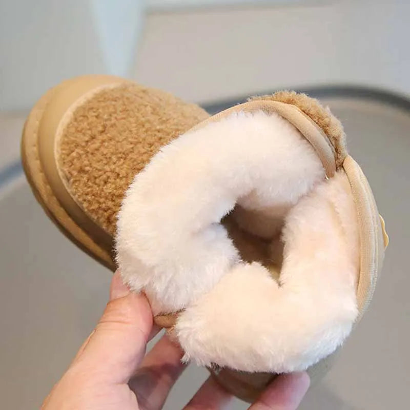 Children's Winter Snow Boots Boys Plus Plush Warm Cotton Short Boots Children's Outdoor Anti-slip Casual Lamb Wool Cotton Shoes