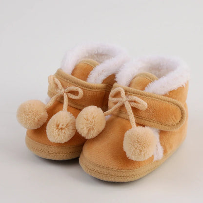 Newborn Booties Baby Socks Shoes Girl Winter Warm Cute Toddler Prewalkers Soft Anti-slip Infant Newborn Crib Crawl Shoes