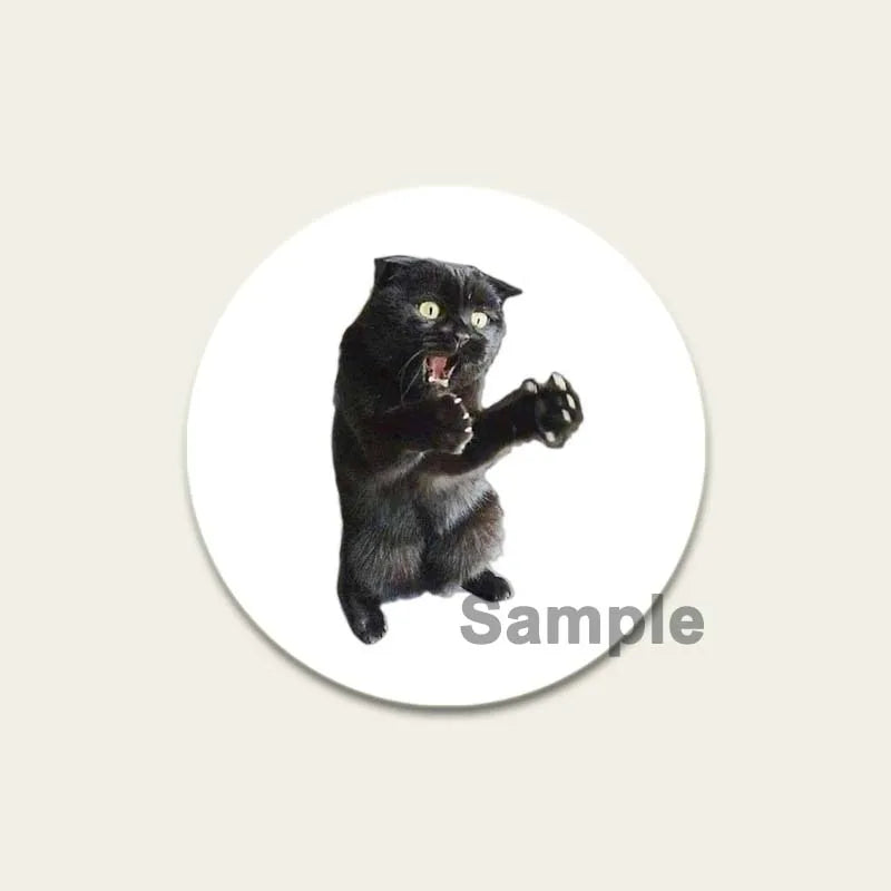 32/44/58mm Funny Cute Cat Badge Round Creative Brooches Fashion DIY Backpack Jewelry Accessory Gifts HD Print Handmade Pins
