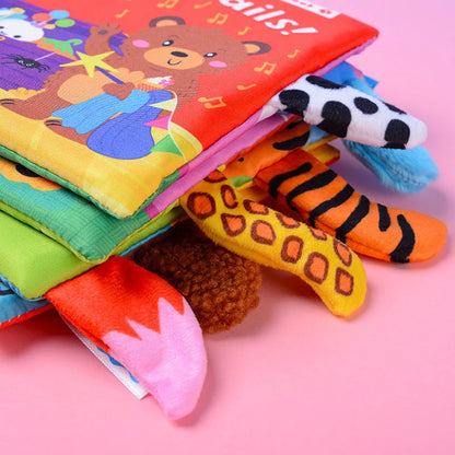 New 3D Visual Tail Cloth Book Baby Tear Resistant Biteable Cognitive Tool Interactive Parent-Child Fun Toddlers Enlighten Toys