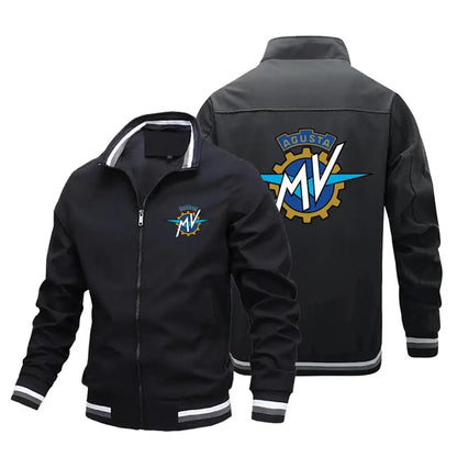 Augusta MV Art Grade Motorcycle Logo Men's Bomber Jackets Large Loose Windproof Outdoor Cycling Motorcycle Jackets