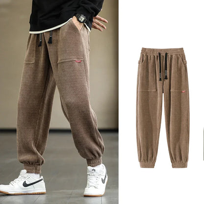 2024 New Autumn Winter Corduroy Sweatpants Men Baggy Joggers Fashion Streetwear Loose Casual Harem Pants Plus SIze 8XL
