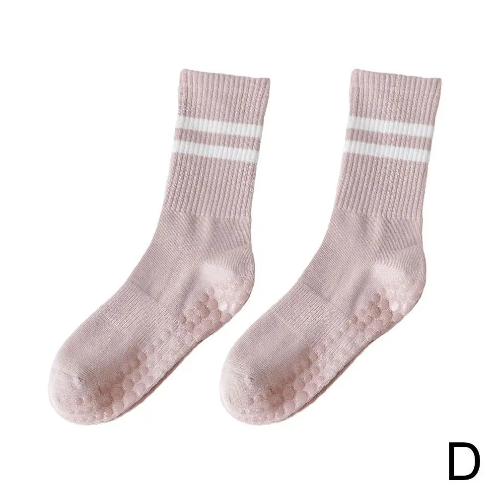 8 Colors Sports Socks Cotton Mid-tube Bottom Professional Non-slip Silicone Indoor Fitness Socks Gym Dance Pilates Yoga Socks