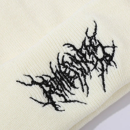 Unisex Stripe Embroidery Beanies Autumn Winter Warm Hat Hip Cap Beanie Hat Caps for Women Men