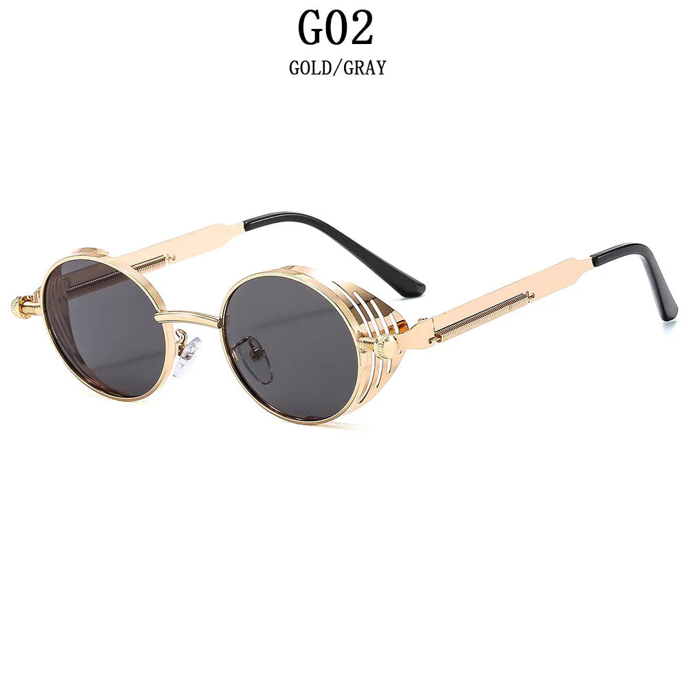 Oval Steampunk Sunglasses For Men Retro Designer Fashion Glasses  Luxe Punk Sunglasses Women Gafas De Sol Hombre Zonnebril Heren