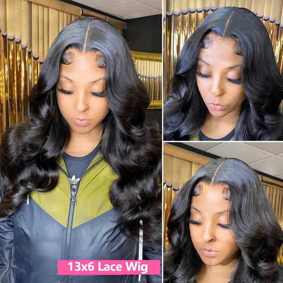 34inch Body Wave 360 Full Lace Wig Human Hair PrePlucked Transparent Lace Frontal Wig Brazilian Hair Wigs For Women Bling