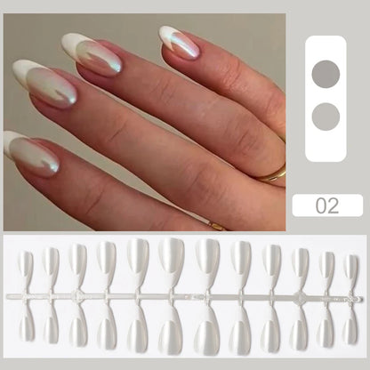 24pcs Short Sqaure Fake Nails for Summer Black Lace Press on Nail Simple False Nail Tips