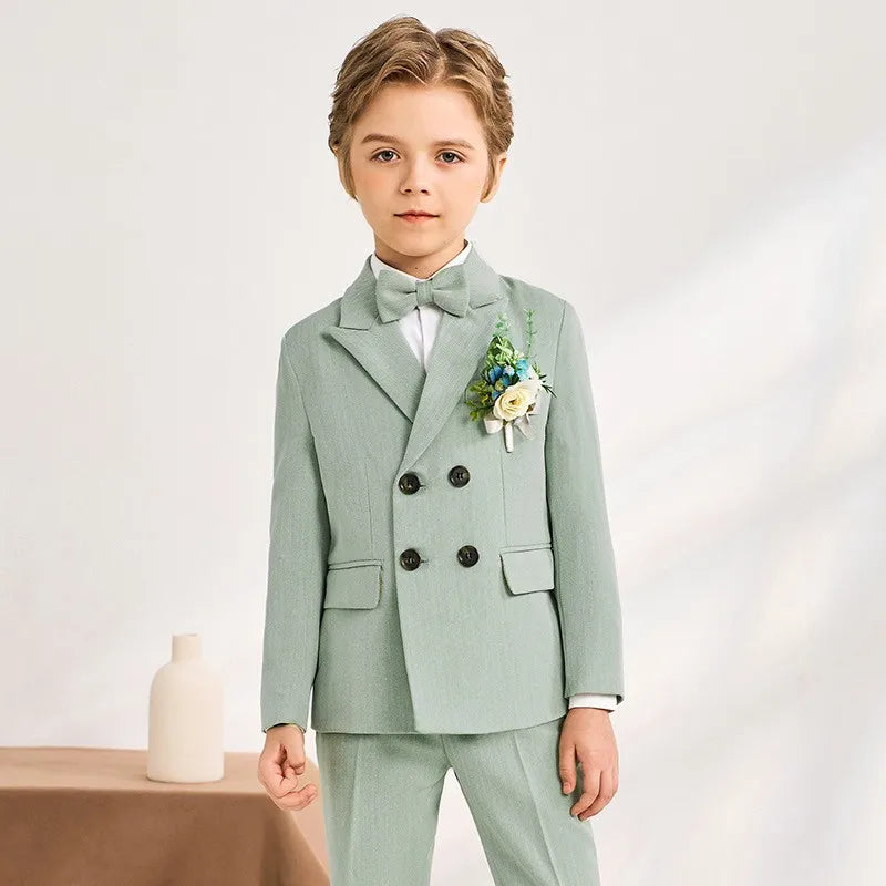 Children Light Green Piano Party Dress Kids Formal Ceremony