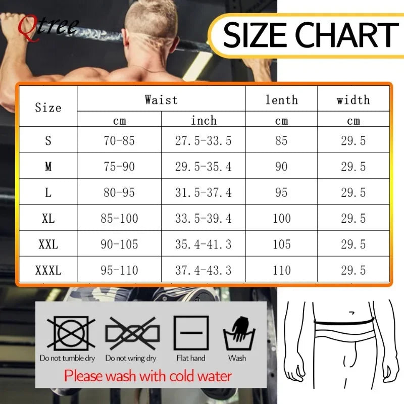 Qtree Men Waist Trainer Weight Loss Belt Slimming Body Shaper