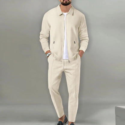 Spring And Fall's Best-Selling Men's Waffle Suit,Solid Color, Jacket And Pants, Seven Solors, S-3XL, Street-Style Men's Wear