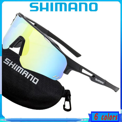 SHIMANO One-Piece Cycling Sunglasses Retro Designer Eyewear UV400 Protection Bike Goggles Driver Sunshade Glasses For Men Woman