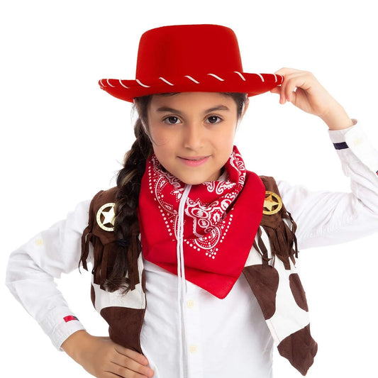 Red Cowboy Hat 1PC Prop Children's for Holiday Dress-up Decorations Party Baseball Western Hat Bands for Cowboy Hats Leather