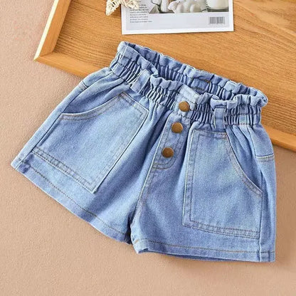 Korean Style Kid Short Denim Shorts for Girls Fashion Girl Short Princess Jeans Children Pants Girls Shorts Flower Girls Clothes