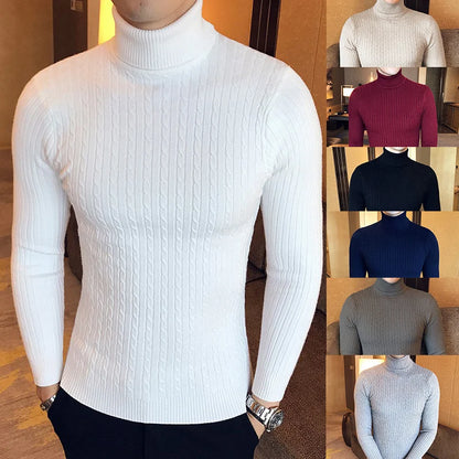 Winter High Neck Thick Warm Sweater Men Turtleneck Brand Mens Sweaters