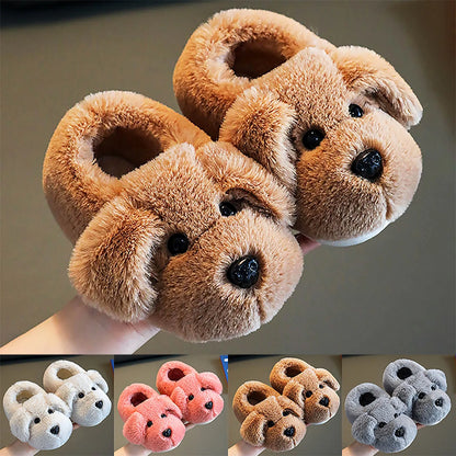 Children's Cotton Slippers for Boys Aged 1-5 Years Old Cute Cartoon Girls' Slippers Infants and Young Children Autumn and Winter