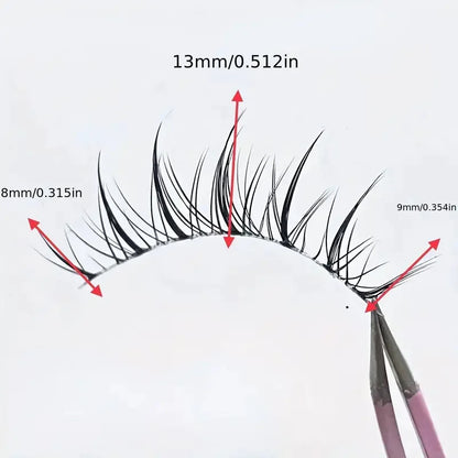 5 pairs of transparent stem wavy eyelash extensions - reusable, easy to apply, natural looking, enhancing eye appearance