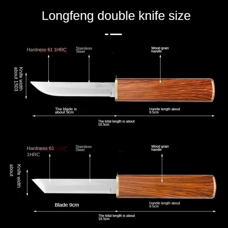 Dragon and Phoenix Double Knife Stainless Steel Mandarin Duck Knife Portable Portable High Hardness Multifunctional Fruit Knife