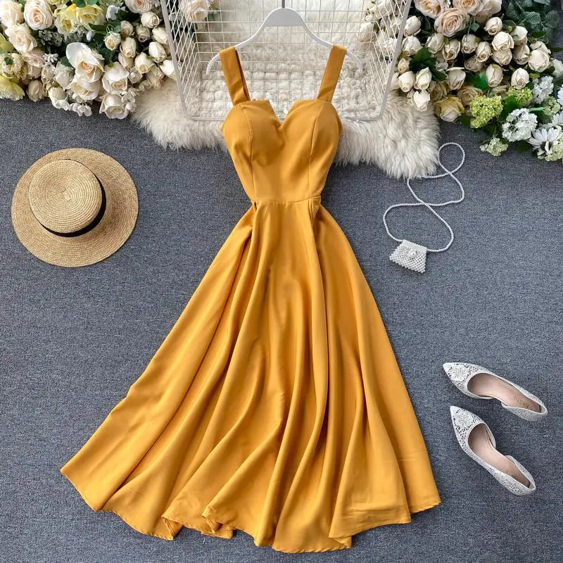 Fitaylor Sexy V-neck Vintage Back Bandage Dress Women Summer Elegant Big Swing Long Party Dress Female Green Beach Dress