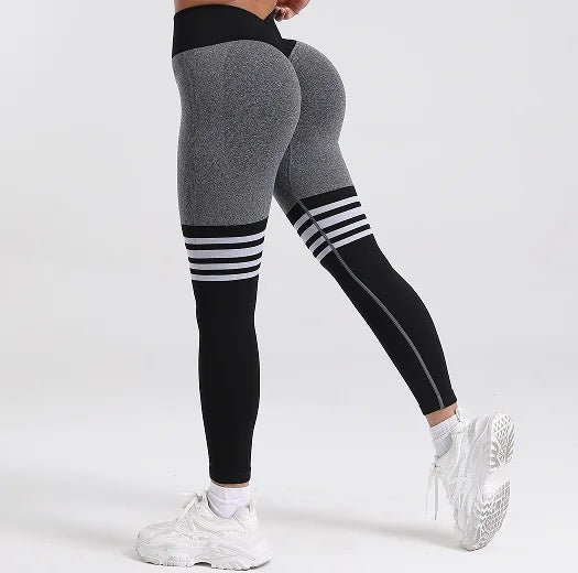 Women V Back Line Leggings Gym Fitness Athletic Workout Elastic Leggins Butt Lifting Yoga Pants Sports Training Tights S-XL