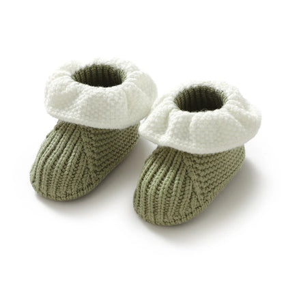 Newborn Baby Shoes Knitted Infant Girl Boy Boots Fashion Ruffles Slip-on Toddler Kid Footwear 0-18M Handmade Clothes Accessories