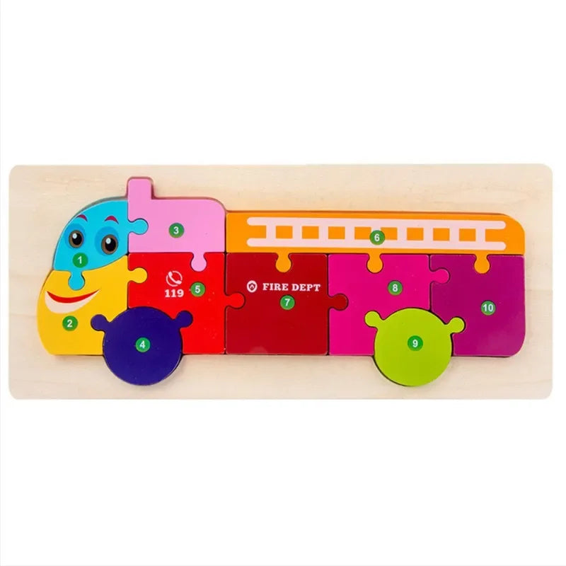 Montessori Wooden Toddler Puzzles for Kids Montessori Toys for Toddlers 2 3 4 5 Years Old Top 3D Puzzle Educational Dinosaur Toy